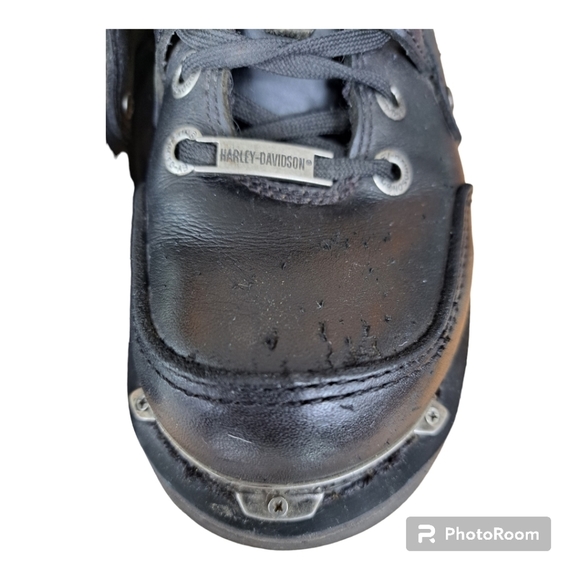 Harley-Davidson women's black leather boots Motorcycle booties Size 6 moto boots - Picture 9 of 16